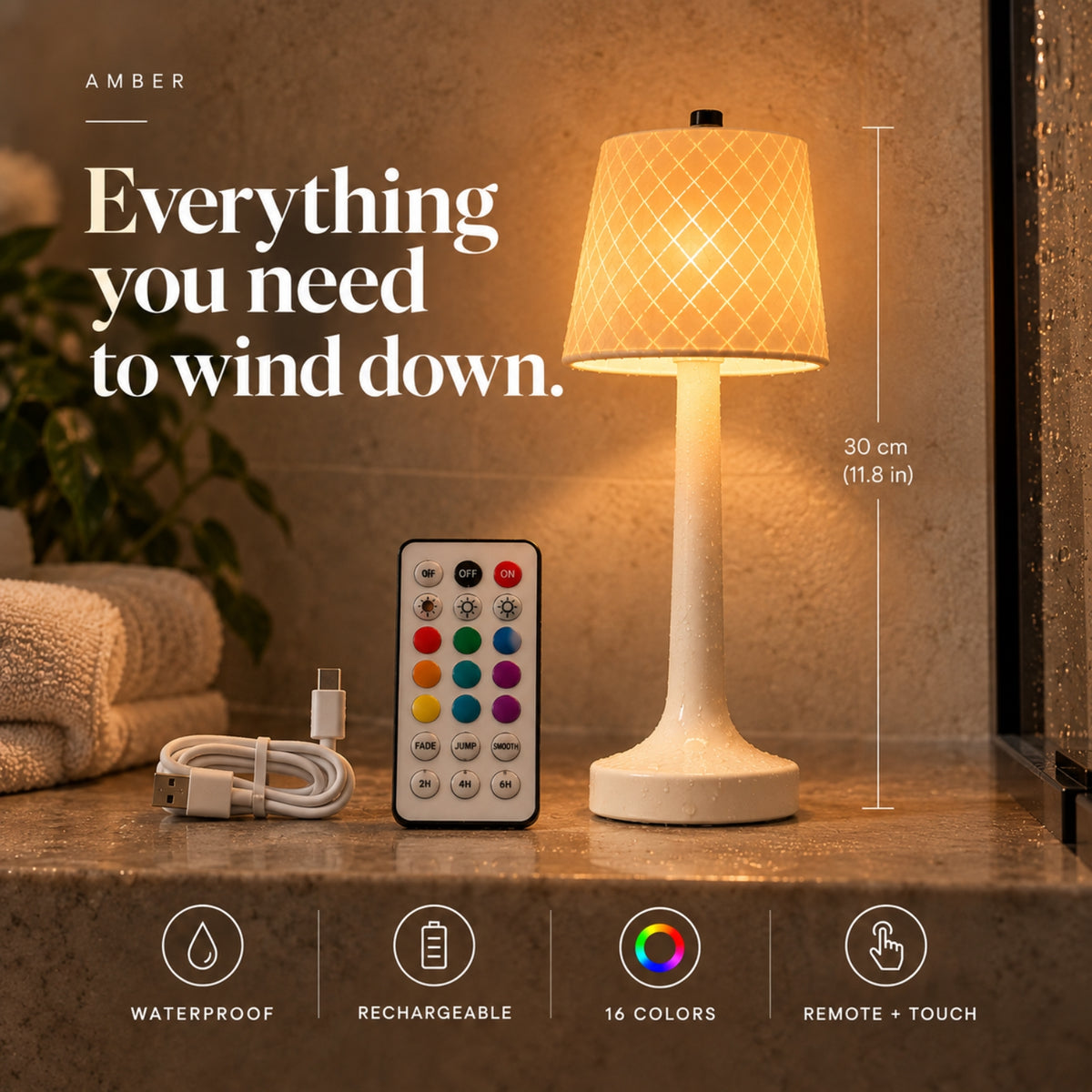 Amber Shower Lamp