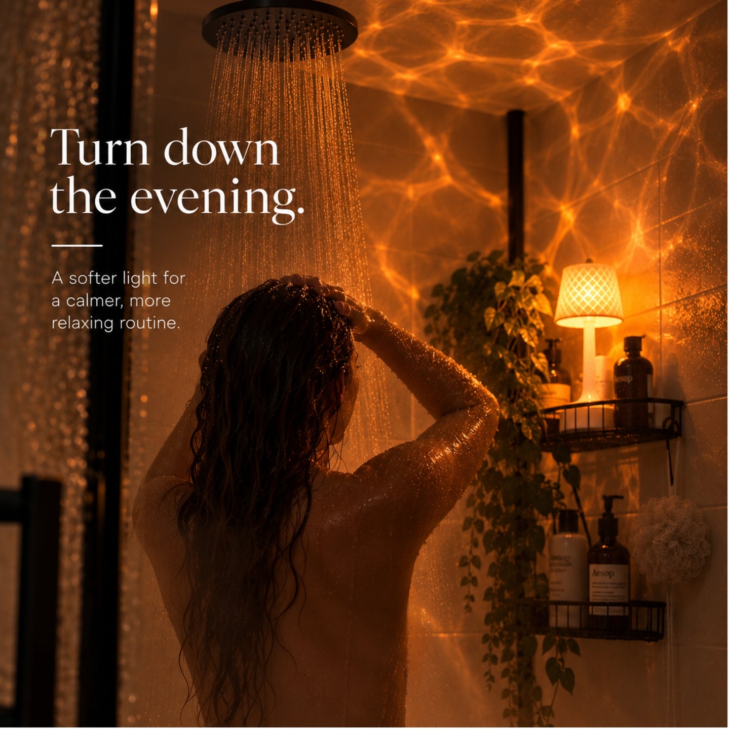 Amber Shower Lamp